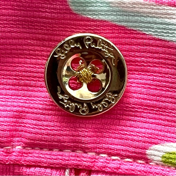 Lilly Pulitzer Buttercup Shorts Flamingo Pink Don’t Give A Cluck Size 2 - Picture 5 of 16